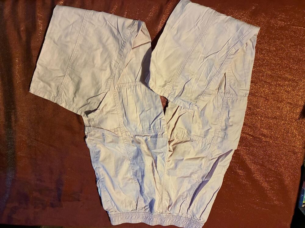 Gap Pants Women 2XL Cargo Cropped Pull On Elastic Hem Pink
